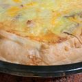 El cooksnap de Claudia Figueroa cuando hizo Quiche de pollo, champiñones y bacon.