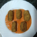El cooksnap de font-mb cuando hizo Croquetas de patata y bacalao sobre crema de piquillos.