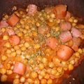 El cooksnap de Natalia Denise cuando hizo Garbanzos con Salchichas Frankfurt.