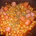 El cooksnap de Natalia Denise cuando hizo Garbanzos con Salchichas Frankfurt.
