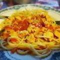 El cooksnap de Smile Pink cuando hizo Salsa de tomate y pollo.
