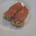 El cooksnap de Laura Alfaro cuando hizo Rollitos de salmón ahumado rellenos de guacamole.
