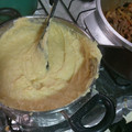 El cooksnap de Alma Cáceres cuando hizo Polenta con pechuga en salsa roja.