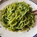 El cooksnap de Débora Cantero Martínez cuando hizo Espaguetis integrales con pesto de espinacas y nueces.