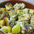 El cooksnap de SeñorCarpaccio cuando hizo Pollo al ajillo y romero al horno con patatas asadas.
