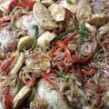 El cooksnap de Stella Garcia cuando hizo Pata muslo y pechugas de pollo con papas sobre colchón de verduras...