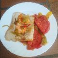 El cooksnap de Maria Esther Navarro Garcia cuando hizo Bacalao al horno sobre cama de verduras.