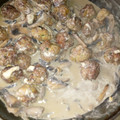 El cooksnap de Norma Mireya cuando hizo Albóndigas de pollo en crema de champiñones.