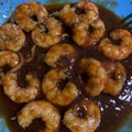 El cooksnap de Elenafp cuando hizo Gambas en salsa de ostras.