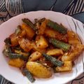 Ratna Lalwani's cooksnap of when they made RAGI PARATHA with Aloo Bhindi SABJI.