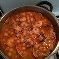 El cooksnap de Pili Santos cuando hizo Garbanzos con gambas y almejas.