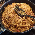 El cooksnap de juantxo cuando hizo Espaguetis con pollo y curry.