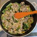 yama_miu's cooksnap of when they made タレが絡む☆豚肉と卵、小松菜の炒めもの.
