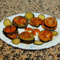 El cooksnap de Reyes Salgueiro cuando hizo Tortitas de berenjena con jamón serrano y tomate.