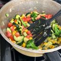 El cooksnap de Daniela Gonzalez cuando hizo Calabacitas con queso.