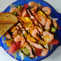 El cooksnap de Bibi García cuando hizo Ensalada de camarones con mango, aguacate y cítricos.