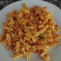 El cooksnap de Gustavo Buades cuando hizo Macarrones con gambas y calabacín.