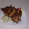 El cooksnap de Fredy Flores cuando hizo Salmón, con colores otoñales (mandarina, arándano y patata amarilla).