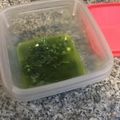 El cooksnap de Letizia Paolini cuando hizo Salsa pesto.