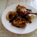 El cooksnap de angela yabru cuando hizo Pollo al horno con ciruelas y manzana.