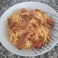 El cooksnap de Jose Itur cuando hizo Espagueti al ajo con longaniza de pavo, setas y tomate seco.