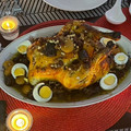 El cooksnap de NajiNaji cuando hizo Pularda rellena con setas, ciruelas y piñones.