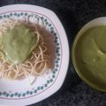 El cooksnap de Juan Felipe cuando hizo Spaghettis con salsa de aguacate.