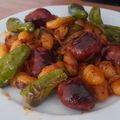 El cooksnap de Enrique Cortés cuando hizo Wok de gnocchi con choricitos y pimientos semipicantes.