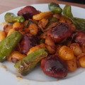 El cooksnap de Enrique Cortés cuando hizo Wok de gnocchi con choricitos y pimientos semipicantes.