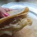 El cooksnap de graciela martinez IG @gramar09ok ☺💗 cuando hizo Crepes integrales de cebolla caramelizada y queso.
