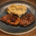 El cooksnap de Arianne cuando hizo Solomillo en salsa de cerveza negra con puré trufado.