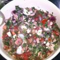 El cooksnap de Cinthia Lunita cuando hizo Ceviche de pescado camarón y pulpo.