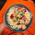 Lisa's cooksnap of when they made Bandnudeln mit Spargel und Räucherlachs.
