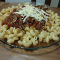El cooksnap de Andrea Spuches cuando hizo Macarrones con salsa de tomate casera con hongos secos y pimiento asado.