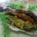 Cooksnap Zulaikha Madihah Aliho semasa beliau membuat Terung bakar bercream jagung Dan bersosej.