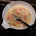 El cooksnap de juantxo cuando hizo Espaguetis con verduras salteadas y salsa de queso.