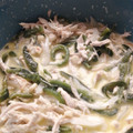 El cooksnap de Claudia Vazquez cuando hizo Rajas poblanas con pollo.
