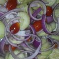 black stallion's cooksnap of when they made Marinated Cucumbers, Onions, and Tomatoes.