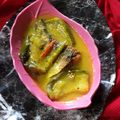 Mousumi Hazra's cooksnap of when they made বেগুন আলু দিয়ে ইলিশ মাছের ঝোল(begun aloo diye illish macher jhol recipe in Bengali).