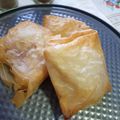 El cooksnap de Lara Aragon " El SARAO DE LARA" cuando hizo Saquitos de berenjena, queso de cabra y jamón York.