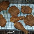 Rodney's cooksnap of when they made Paula Deen's Fried Chicken.