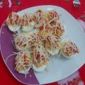 El cooksnap de Soraya Fau Buira cuando hizo Huevos rellenos de jamón cocidos en airfryer.
