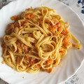 El cooksnap de Miguel cuando hizo Spaghetti con salsa de yogur griego y mostaza.