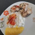 El cooksnap de Alexandra Salazar cuando hizo Estofado de Bagre acompañado con Arroz Vegetariano.