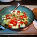 El cooksnap de "cocinar con jorgette" cuando hizo Ensalada de canónigos, pepino, tomate y huevo.