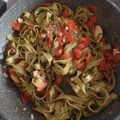 El cooksnap de Susana cuando hizo Spaguettis con almejas.