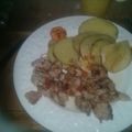 El cooksnap de Jonny Soriano cuando hizo Mollejas al limón y verdeo con papas, batatas y rúcula.