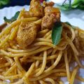 Farzana Memon 's cooksnap of when they made Chicken Tikka Spaghettis 🍝.