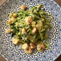 El cooksnap de Mabi cuando hizo Spaghetti de calabacín con gambas.