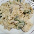 El cooksnap de Day Arroyo cuando hizo Pasta penne con pollo, brócoli y salsa Alfredo.